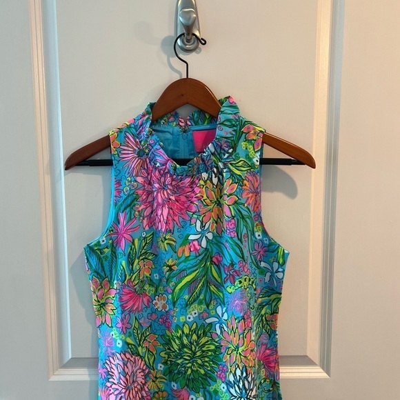 Lilly Pulitzer Adalina Romper Seabreeze Blue Walking On Sunshine NWT - Picture 5 of 16
